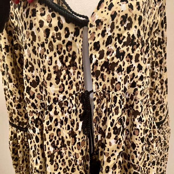 Kivari Leopard Print Blouse with Tassels - Picture 2 of 4
